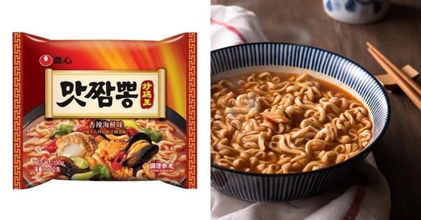農心辣炒碼麵的包裝，主打海鮮風味與辣度的韓式炒碼麵泡麵
