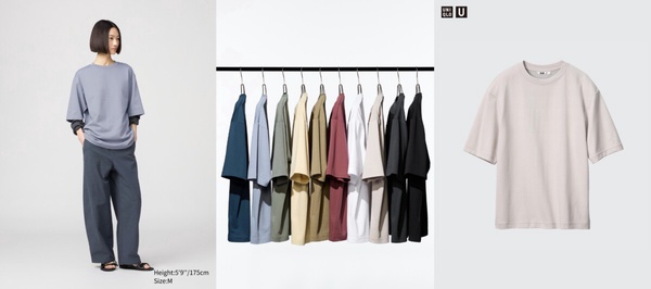 UNIQLO 必買推薦：男裝AIRism棉質寬版圓領T恤(五分袖)