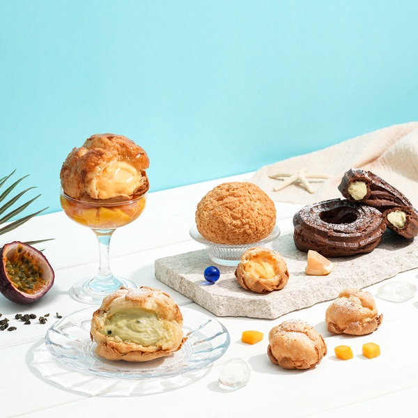 beard papa’s 2025年6月限定口味：楊枝甘露泡芙 &amp;amp; 百香果綠茶泡芙，綿密內餡搭配清爽口感，夏季必嚐甜點！