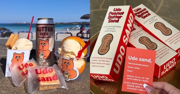 濟州島牛島超人氣伴手禮！udo sand 花生夾心餅乾，濃郁花生香氣，復古可愛包裝，送禮超吸睛。