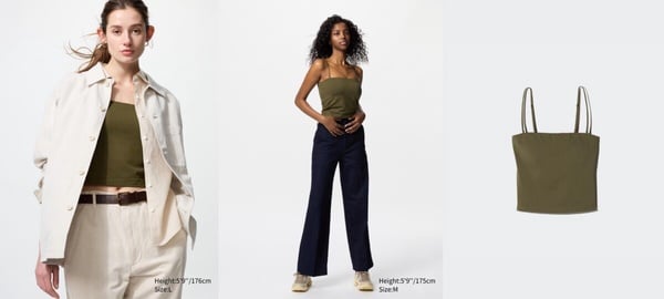 涼感 Bra Top 推薦：UNIQLO AIRism 棉質短版 BRATOP 細肩帶