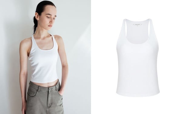 涼感 Bra Top 推薦：Studio Doe 方領削肩羅紋 bra top