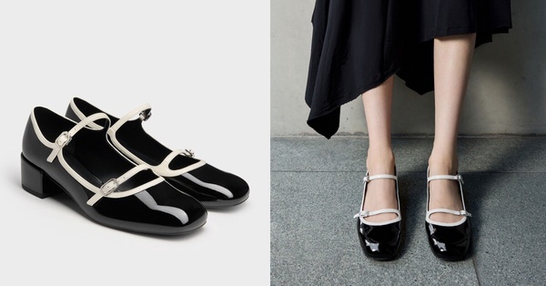  CHARLES &amp;amp;amp;amp; KEITH 雙釦帶瑪莉珍黑色粗跟鞋，俐落典雅，舒適好走，適合面試。(2025低跟面試鞋推薦)