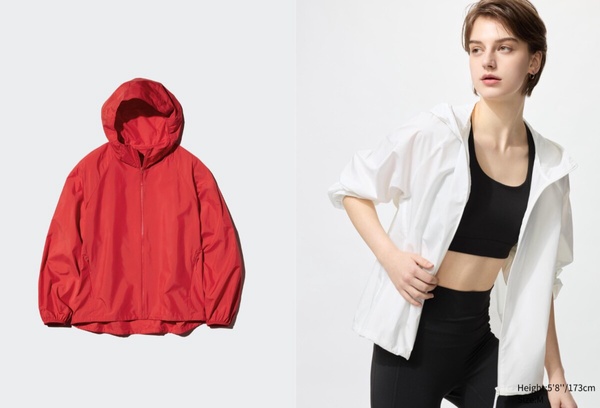  UNIQLO 可攜式防曬連帽外套，輕便易攜，UPF50+ 防曬。