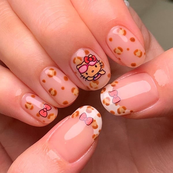 豹紋 Hello Kitty 美甲