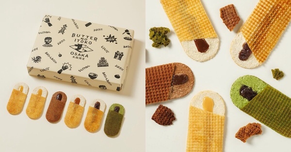 BUTTER NO ITOKO 奶油夾心餅乾，內含大阪限定的宇治金時抹茶口味。
