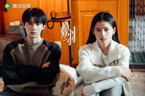 張婧儀與周翊然主演的青春懸疑陸劇《煥羽》海報。