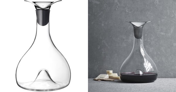 GEORG JENSEN WINE &amp;amp;amp; BAR系列醒酒瓶，玻璃瓶身搭配不鏽鋼瓶口，造型優雅，送給愛品酒爸爸的父親節禮物