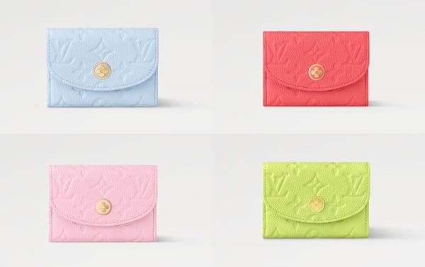 LV Rosalie零錢包的季節限定彩虹配色款,採用Monogram Empreinte皮革製作