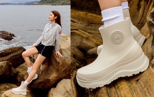 時尚名人許路兒(Lure Hsu)穿搭Canada Goose Vancouver短筒雨靴，展現都會機能風格