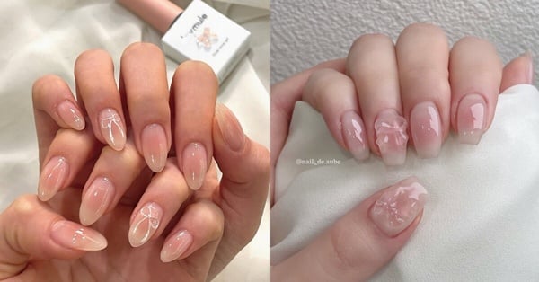 2025「裸色美甲」範本12:蝴蝶結芭蕾粉腮紅美甲