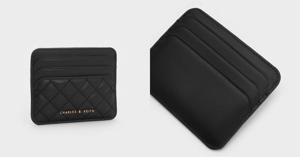 平價百元名片夾推薦3：CHARLES &amp;amp;amp;amp;amp; KEITH Cleo 菱格票卡夾 ，NT$590