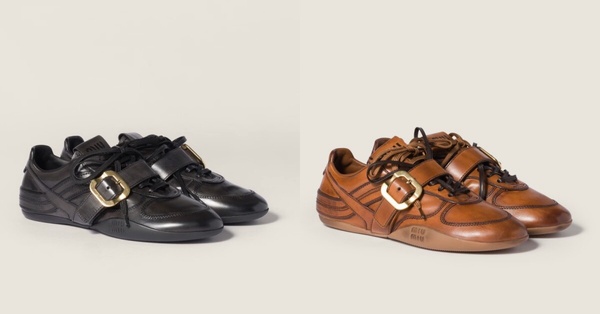 Miu Miu 必收人氣新品：皮革扣飾運動鞋，NT$42,500