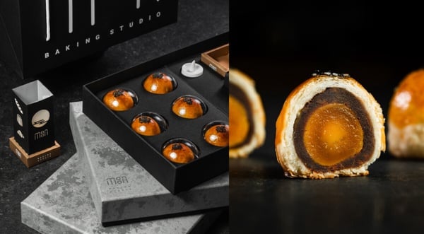 Moon Baking Studio的月牌蛋黃酥中秋禮盒，搭配可自行組裝的烘焙造型雷雕燈籠