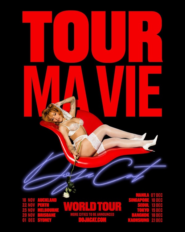 Doja Cat 首度登台！12月高雄巨蛋「Ma Vie Tour」壓軸開唱，經典+新曲歌單一次看！