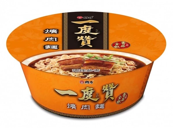 一度讚爌肉麵以大塊爌肉為特色，為台灣熱銷泡麵第八名