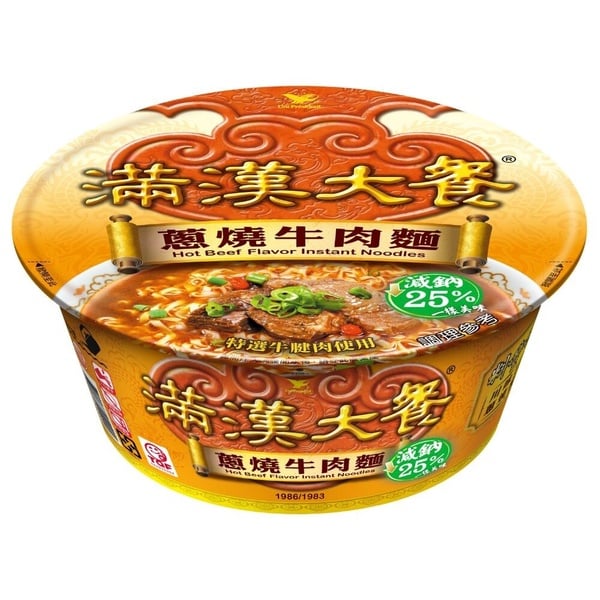 滿漢大餐蔥燒牛肉麵為泡麵排行第三名