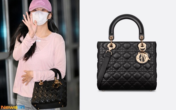 BLACKPINK Jisoo 機場包：Dior Lady Dior 中型包，NT$220,000