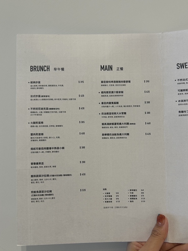BRUN不然早午餐板橋店菜單