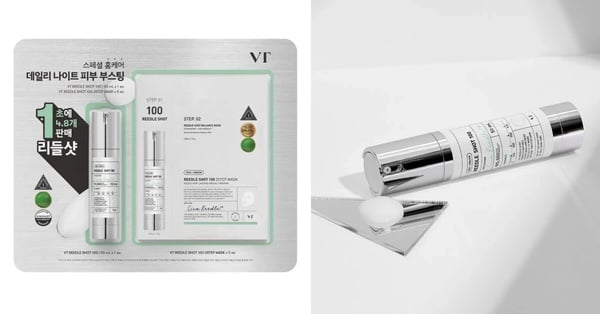 2025 Costco必買彩妝保養品推薦：VT 積雪草微晶精華組 Reedle Shot 100 精華50毫升 + 面膜 X 5片，NT$949