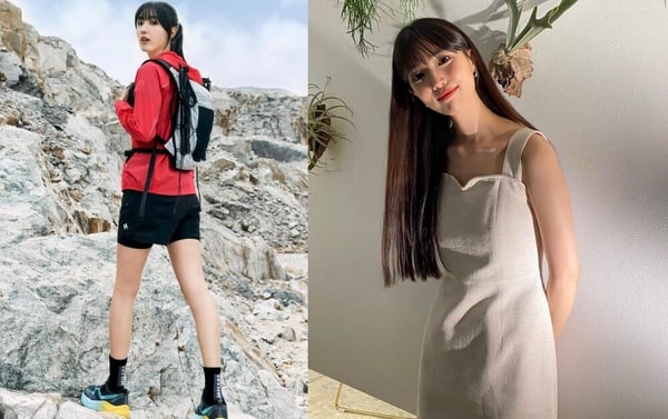 演員尹瑞娥私下熱愛運動與自我管理，照片中她戴著紅色登山外套與黑色短褲，展現健康活力的一面。