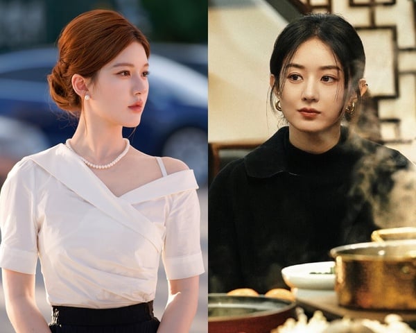 陸劇女星演同角色比較：左圖為趙露思在《許我耀眼》飾演的許妍，右圖為趙麗穎在電影《喬妍的心事》飾演的喬妍。