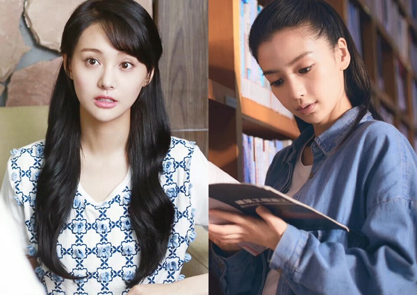 鄭爽（左）在電視劇版與楊穎Angelababy（右）在電影版《微微一笑很傾城》中，詮釋女主角「貝微微」