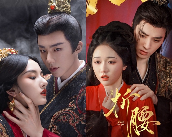 宋祖兒（左）在長劇版與岳雨婷（右）在短劇版《折腰》中，詮釋女主角「小喬」的古裝扮相。