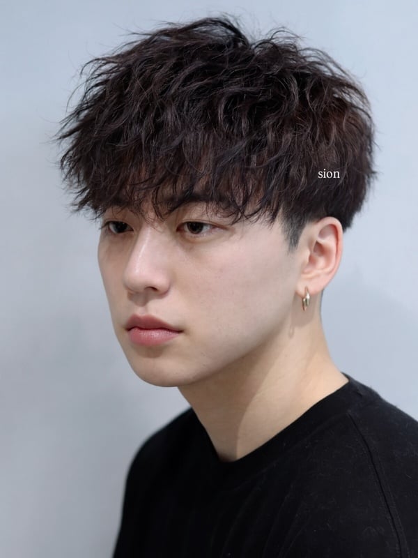 不用整理髮型男範本5：自然紋理燙