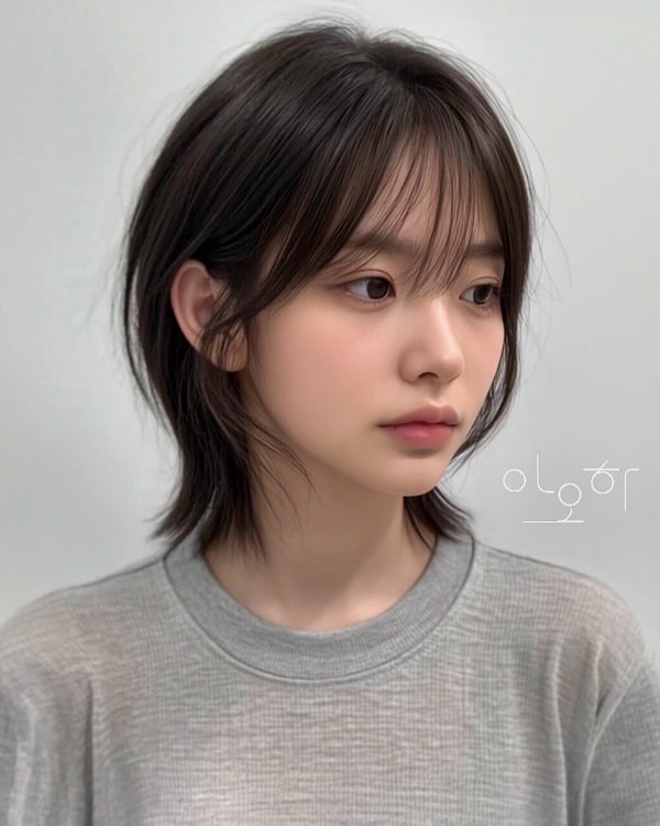 韓國短髮造型範本1：鎖骨微翹短髮