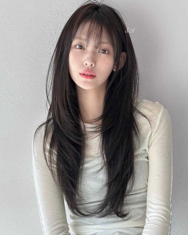 羽毛剪髮型範本8：長髮羽毛剪