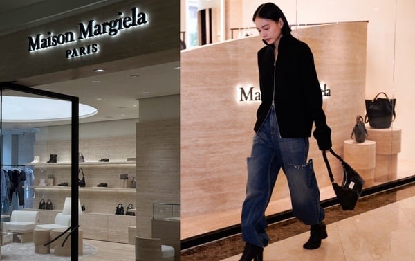 Maison Margiela 台灣首間旗艦店於微風廣場的店裝，呈現品牌標誌性的白色解構主義風格。