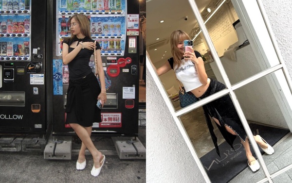 BLACKPINK Lisa 私服穿搭，展示 Maison Margiela 經典黑色 Tabi 分趾鞋。