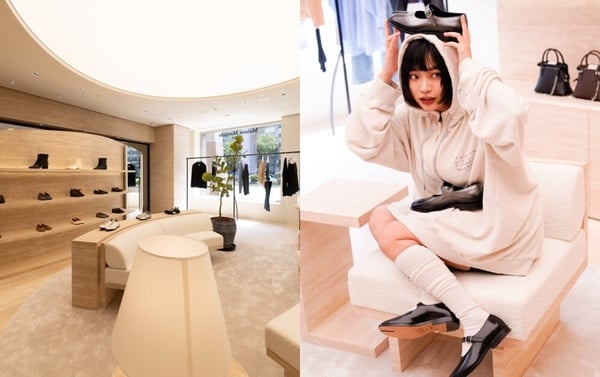 Maison Margiela 台灣微風廣場店內陳設，展示著服飾與 Replica 香氛系列。