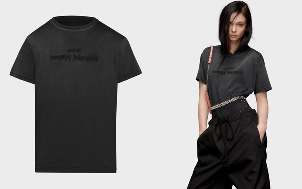 Maison Margiela 水洗灰反轉 Logo T恤，為品牌的經典入門單品。