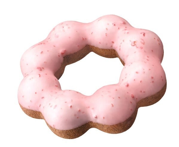 Mister Donut推薦必吃Top 5草莓巧克力波堤，Q彈的巧克力波堤甜甜圈沾裹上粉紅色的草莓可可風味醬