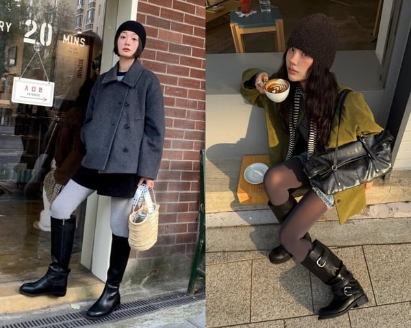 馬術靴穿搭範本2：馬術靴ｘ及膝長襪 or 色彩褲襪