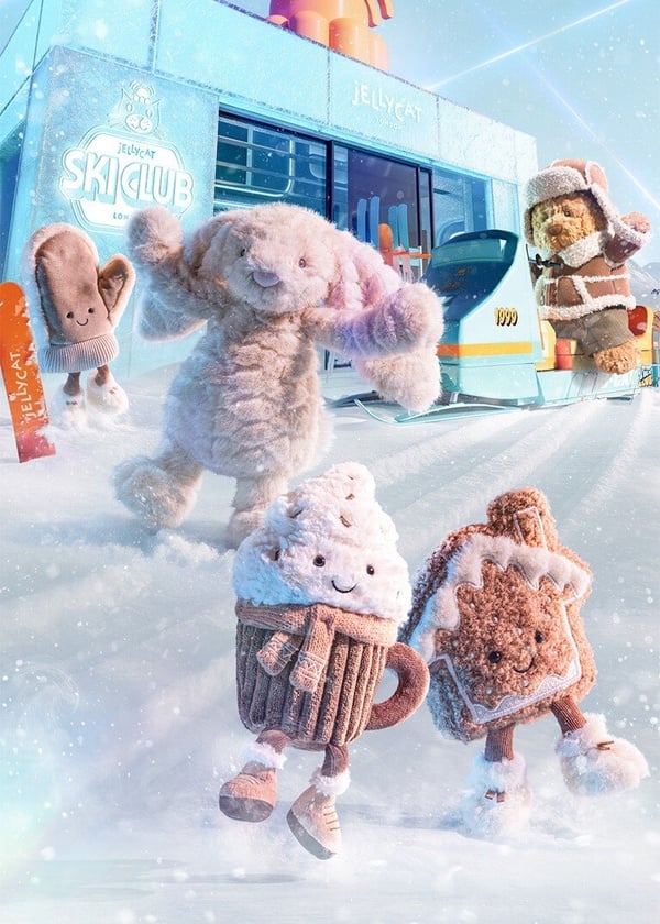 Jellycat冬季滑雪主題太萌！5 款洛杉磯限定新品清單：巴賽羅熊、邦尼兔換新裝！