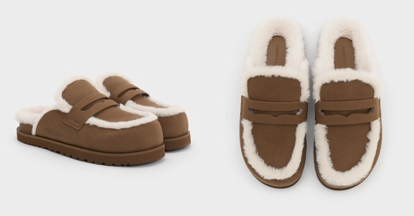 2025毛毛鞋推薦：CHARLES &amp; KEITH 毛毛厚底懶人鞋