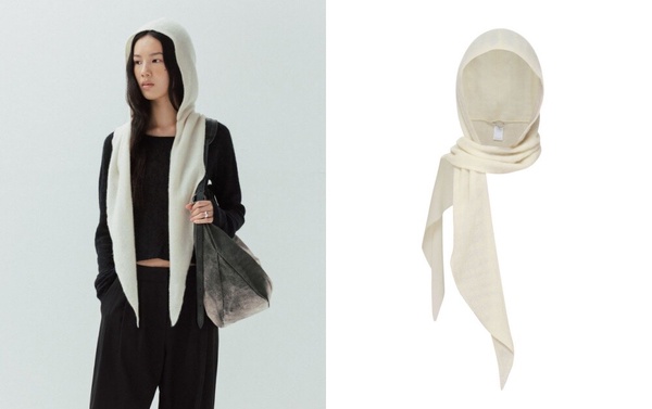 平價圍巾推薦：Studio Doe Cashmere鬆軟針織連帽圍巾，NT$2,380