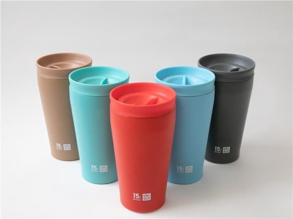 UNIQLO感謝祭滿額贈品，五款台灣限定色的旋蓋即飲保溫杯一字排開