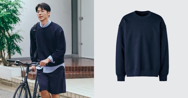 許光漢身穿UNIQLO:C寬版休閒上衣，拍攝的廣告照片，展現其Oversize的寬鬆時尚感