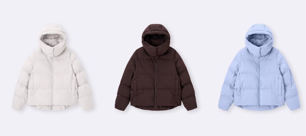 GU WARM PADDED 夾層外套平拍照，展現其適合日常通勤與出遊的百搭特性