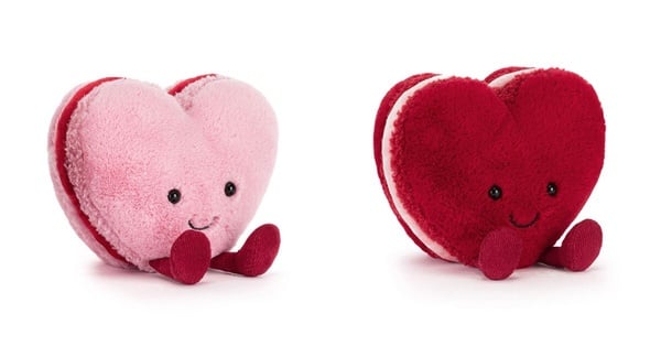 Jellycat 2026 年西洋情人節新品：愛心馬卡龍 Amuseables Colette Heart Macaron/Amuseables Arlette Heart Macaron