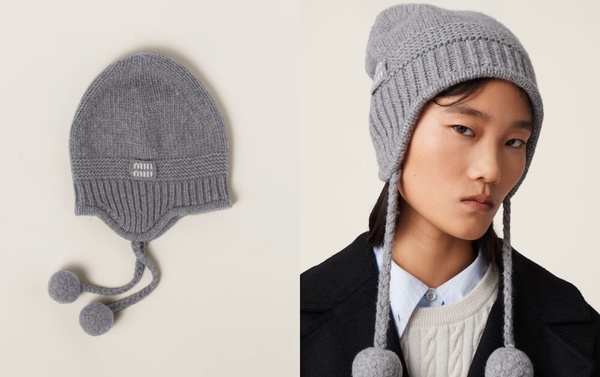 護耳帽推薦：Miu Miu 羊毛和羊絨混紡帽，約NT$20,919