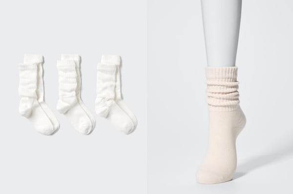 日本UNIQLO隱藏熱賣：寬鬆襪子3入組，NT$290
