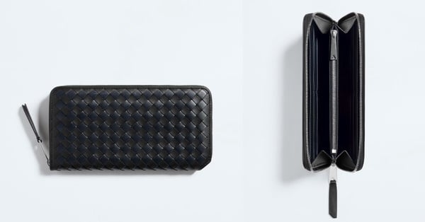 男生精品長夾推薦4：Bottega Veneta Intrecciato Piccolo Zip Around 長夾，NT$36,900