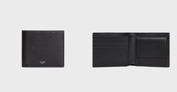 男生精品短夾推薦1：CELINE 粒面牛皮革雙摺錢包，NT$18,000