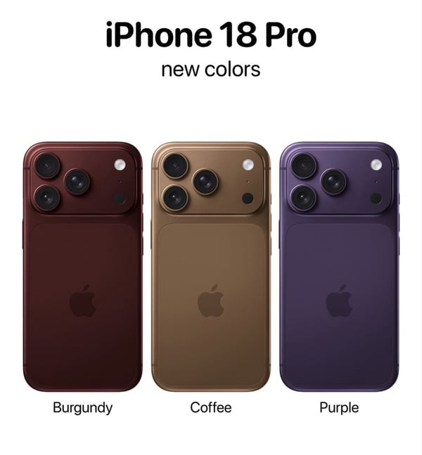 iPhone 18預測5「iPhone 18的顏色」：iPhone 18可能會出現咖啡色！