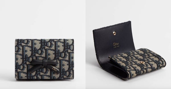 2026 Dior 必收短夾推薦：Oblique Bow Glycine 錢包，NT$20,500